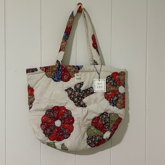 Sezane Maxi Tote Bag - Sézane X Sea Ny Woodstock Patchwork - Size TU - Picture 2 of 4